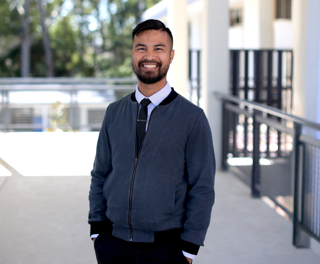 Teacher smiling